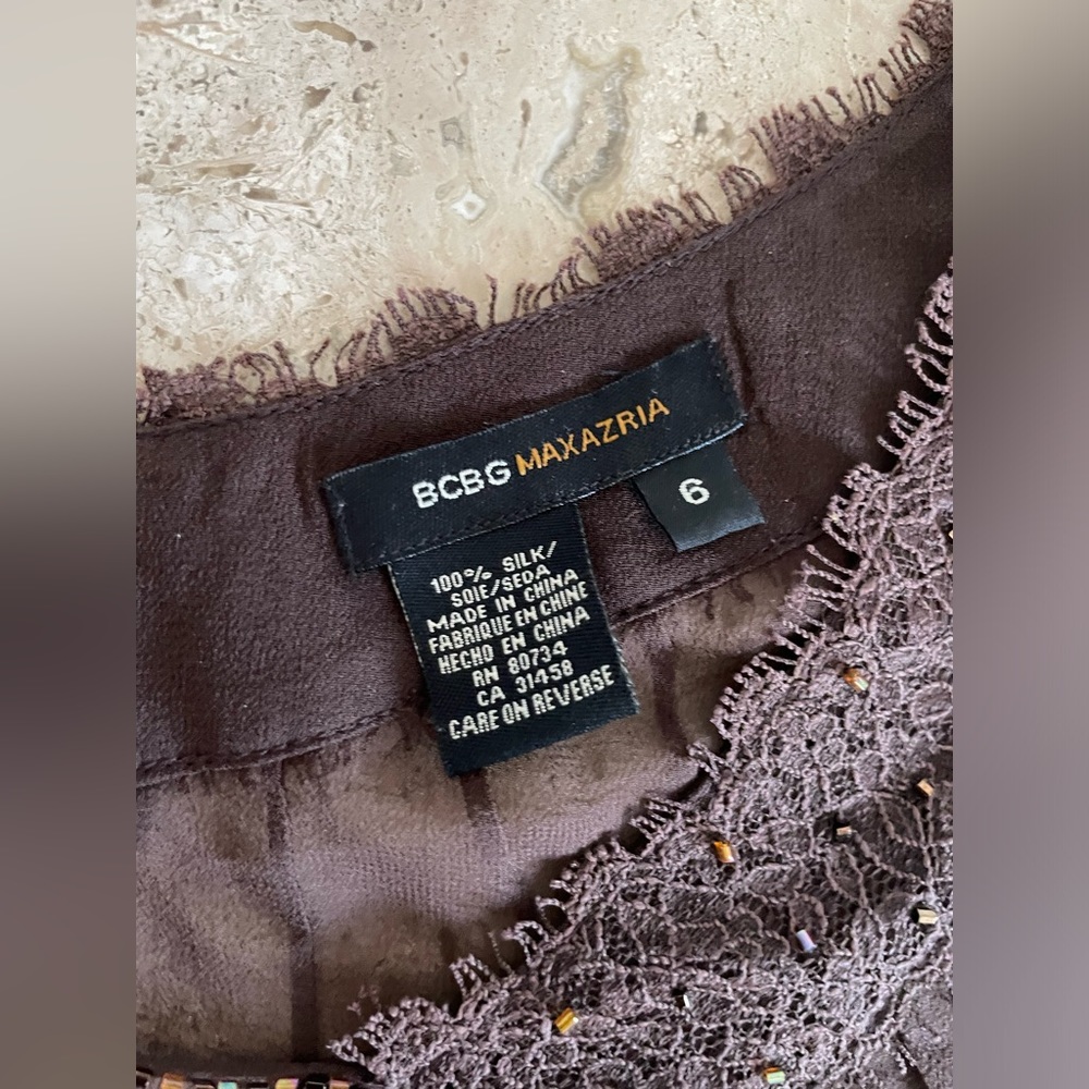 Buffy The Vampire Slayer BCBG Brown Sheer Top - Picture 4 of 6